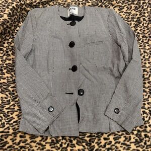 Women’s Vintage Black and White Checkered Jacket